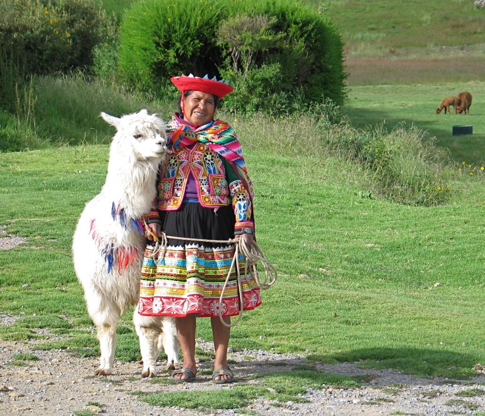 Lady and llama